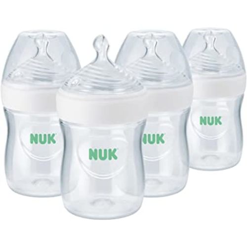 NUK Simply Natural Baby Bottle with SafeTemp, 5 oz, 4 Count (Pack of 1)