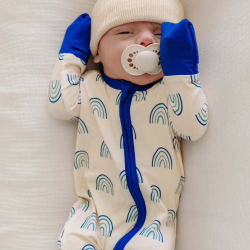 Infant Romper in Blue Rainbows