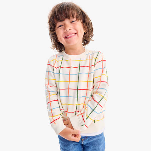 Sweatshirt in rainbow grid | Primary.com