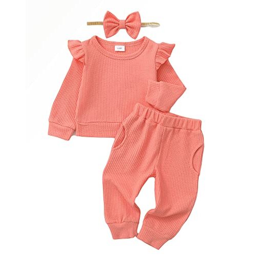 Mioglrie Infant Baby Girl Clothes Tops Pants Set Toddler Girls Clothing Sweatshirts Baby Outfit for Girls