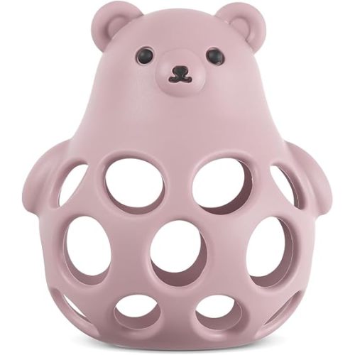 haakaa 3-in-1 Baby Teething Toy – Soothing Silicone Teether, Sensory Play Ball & Easy-Grip Toy for Fine Motor Skills – Food-Grade, Freezable & Easy to Clean – Ideal for Teething Relief & Development