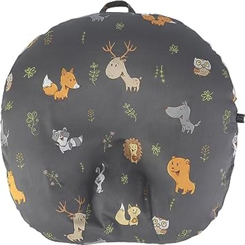 IBraFashion Removable Newborn Lounger Cover Nursing Pillow Slipcover Soft Snug Fits Boppy Lounger(Grey, Cute Animals)