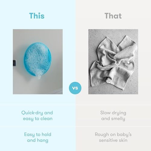 Frida Baby DermaFrida The SkinSoother Baby Bath Brush | Cradle Cap Brush for Babies, Baby Essential for Dry Skin, Cradle Cap Treatment and Eczema | 1 Pack - SkinSoother 1ct