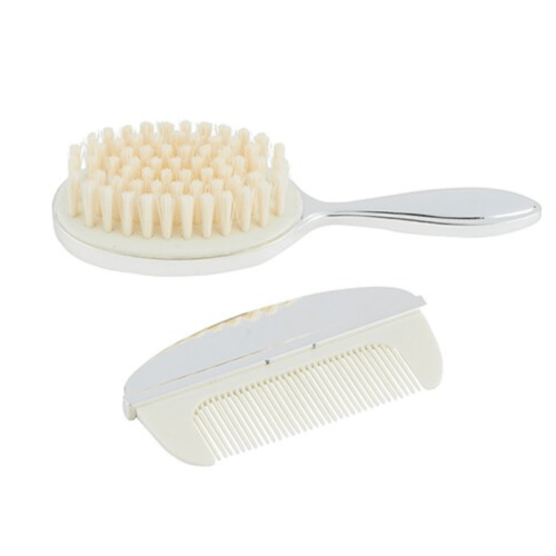 Silver Keepsake Brush + Comb Set