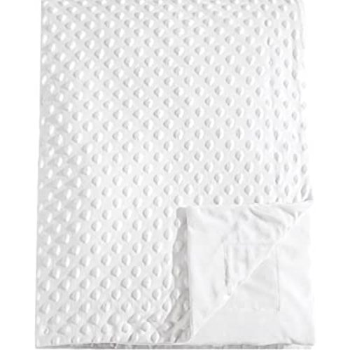 david's kids Minky Baby Blanket for Boys Girls Neutral, Soft Lightweight Micro Fleece Blanket with Double Layer, Dotted Backing, Breathable Receiving Blanket for Newborns, 30x40 Inches, White