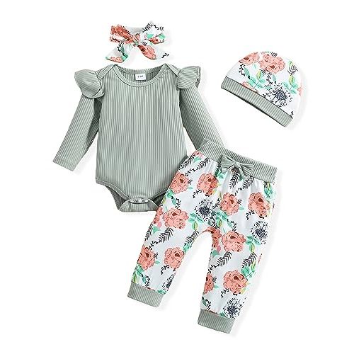 Doresbebe Baby Girl Clothes Newborn Infant Outfits Cute Summer Clothes Spring Romper Set+Hat+Headband