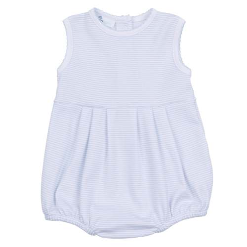 Mini Stripes Sleeveless Bubble - Light Blue