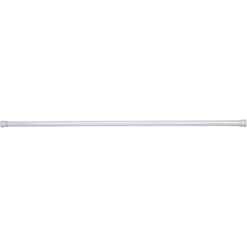 Adjustable Tension Steel Bathroom Shower Rod, 50-84 Inches, White Finish, No Drill – Design House, 564195