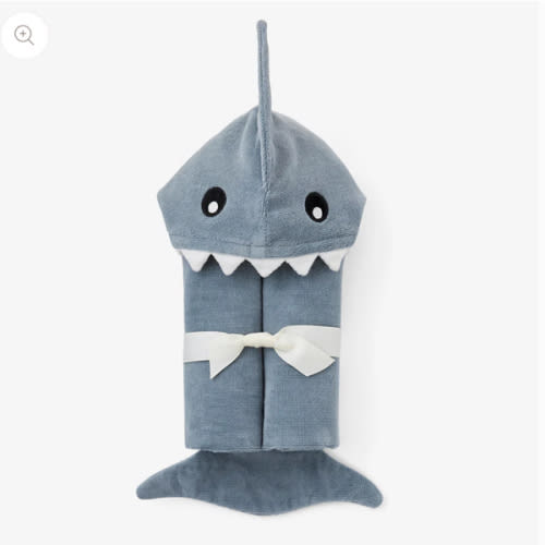 Slate Baby Shark Hooded Bath Wrap