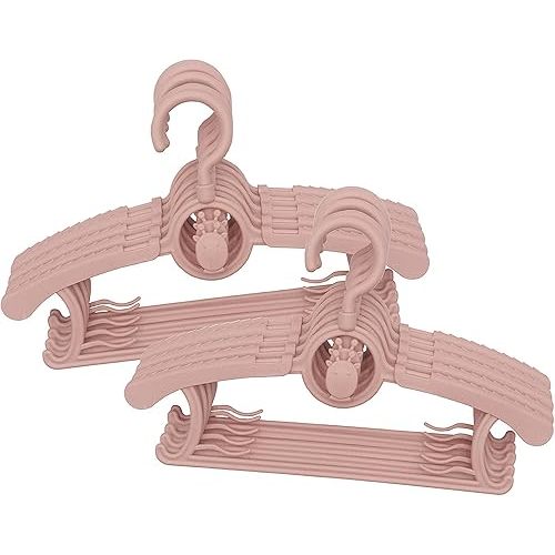 Baby Nursery Closet Hangers, LIYUXIDONG Extendable & with 360° Swivel Hook Infant Hanger, Newborn Non-Slip Hanger, 30pcs Pink Adjustable Children Coat Hanger for Girl Boy Toddler Kid Hangers