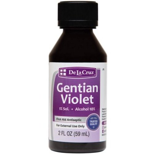 De La Cruz 1% Gentian Violet First Aid Antiseptic, Violeta de Genciana, 1% Sol. 2 Fl Oz, 1 Pack
