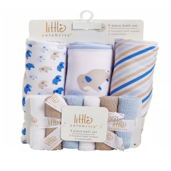 Baby Boy Little Celebrity™ 9pc. Elephant Mommy & Me Bath Towels - Boscov's