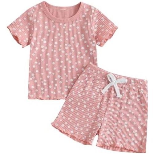 Toddler Baby Girl Summer Outfit Short Sleeve T Shirt Top Casual Shorts Set Infant Newborn Clothes 6 12 18 24 Month