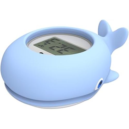 Baby Bath Thermometer with LED Display and Temperature Warning, Digital Room Thermometer & Fahrenheit Water Temperature Thermometer, Infant Bath Toys Floating Toy Safety Thermometer for Kids Newborn