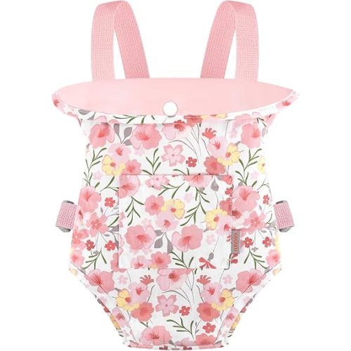 GAGAKU Baby Doll Carrier for Little Girls Baby Carrier for Dolls Reborn Baby Doll Carrier Toddlers 1-3 Years Old Babydoll Carrier - Pink Rose of Sharon