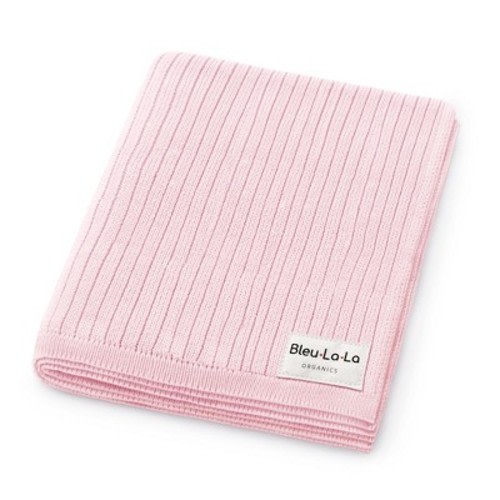 Bleu La La 100% Luxury Organic Cotton Ribbed Baby Swaddle Blanket for Newborn and Infant Boys and Girls - Blush Pink