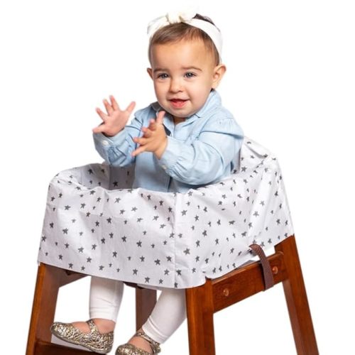 J.L. Childress Disposable Restaurant High Chair Covers - Baby Travel Accessory for Kids & Toddlers, Individually Wrapped, Covers All Surfaces - 12 Count, Stars/Hearts/Arrows