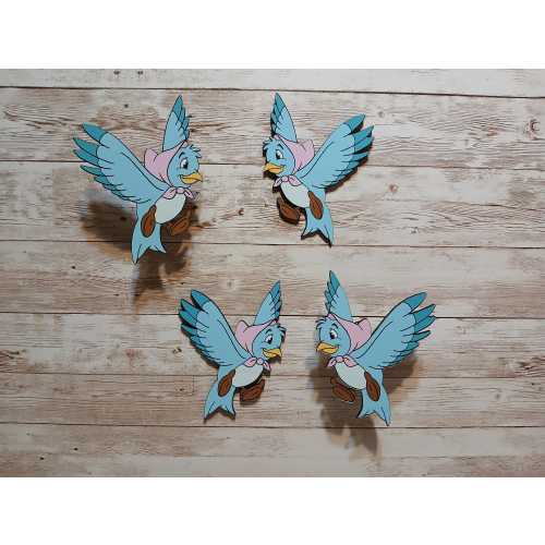 Set of 4 Cinderella birds / Room Decor