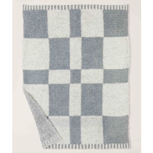 CozyChic Checkered Stroller Blanket- Moonbeam/Cream
