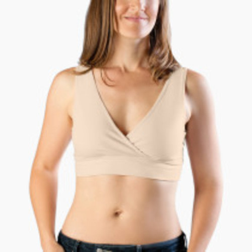Kindred Bravely Extra Soft Organic Cotton Wireless Nursing & Maternity Sleep Bra - Beige, Medium