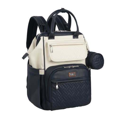 Vegan Leather Wide Top Diaper Backpack
