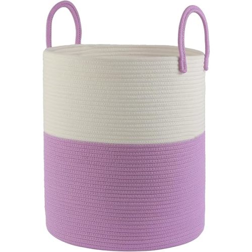 Laundry Basket,Blanket Basket for living Room,Baby Laundry Basket,Storage Basket,Toy basket&storage,Clothing Sorting Basket,Kids Organizer,Laundry Hampers,Large Woven Cotton Rope Basket