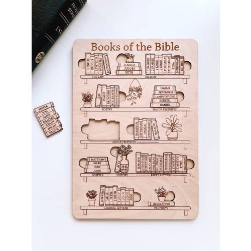 Books of the Bible Puzzle, Wooden Puzzle, Kids Puzzle, Old Testament, New Testament, Christian Toys, Lasercut, Homeschooling, Montessori