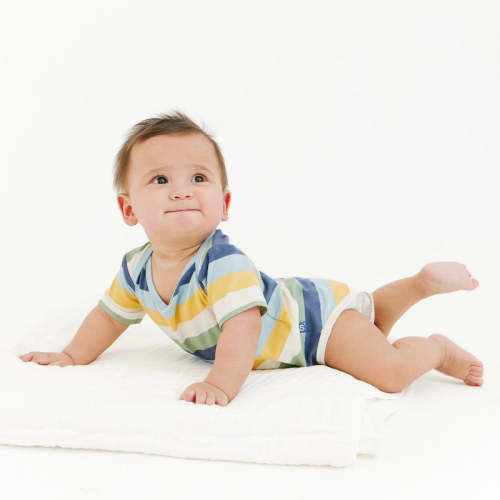 big multi stripe blue cloudstretch™ magnetic bodysuit