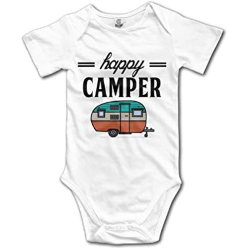 Happy Camper Camping Outdoor Baby Girls/Boys White