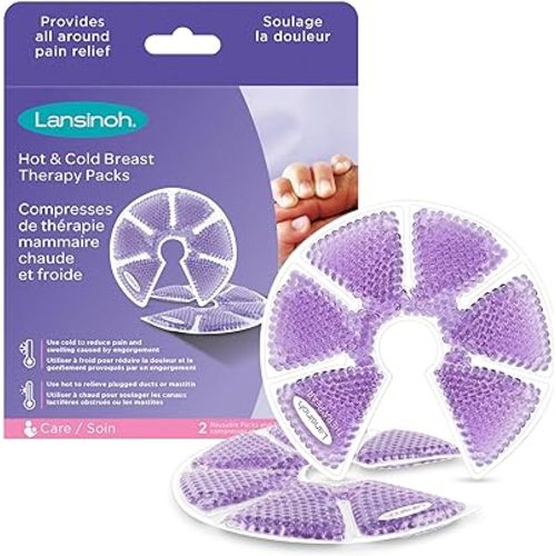 Lansinoh Breast Therapy Packs with Soft Covers, Hot and Cold Breast Pads, Breastfeeding Essentials for Moms, 2 Pack