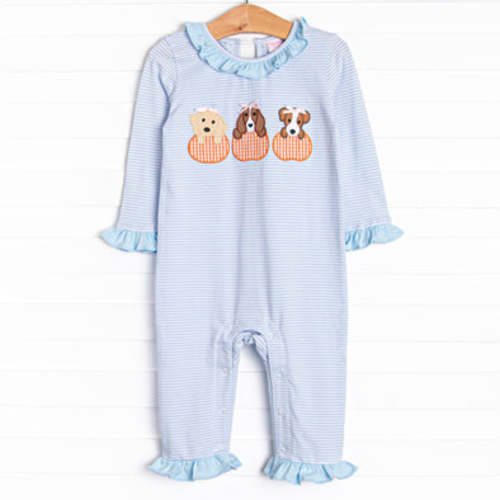 Halloween Hounds Applique Ruffle Romper, Blue – Stitchy Fish