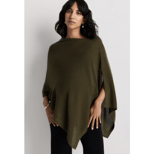 Lightweight Cotton Cashmere Nursing Shawl in Olive