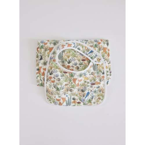 Foxy Forest Bib and Burp Cloth Set