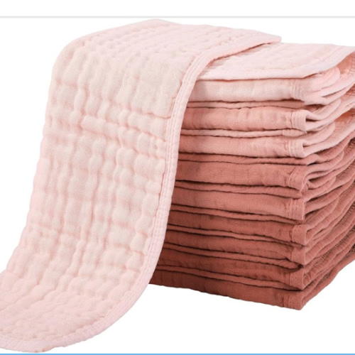 Yoofoss Muslin Burp Cloths for Baby 10 Pack 100% Cotton Baby Washcloths for Boys Girls Large 20''X10'' Super Soft and Absorbent Gradient Pink