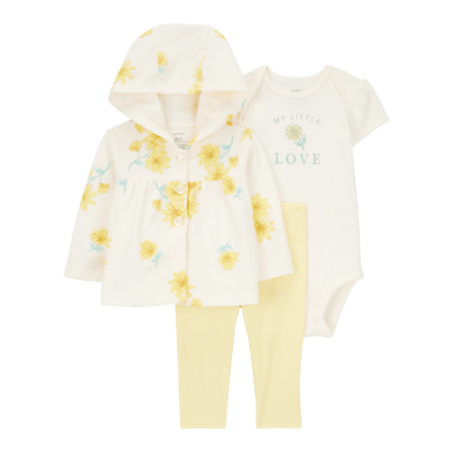 Baby 3-Piece Floral Hooded Pant Set - Carter's | Carter's