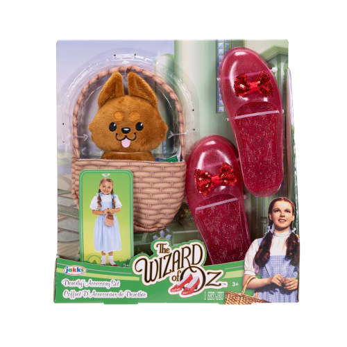The Wizard of Oz Basket and Shoes Accessory Set with Toto Plush Toy for Child Ages 3+