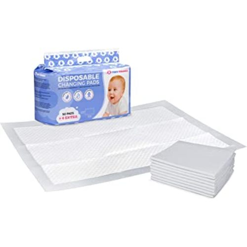 Disposable Changing Pads for Baby (54 Pack) - Super Soft, Ultra Absorbent & Waterproof Large Diaper Changing Pad Liners - Baby Changing Pad Cover & Bed Pads