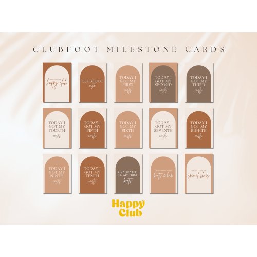 Printable Clubfoot Milestone Cards - Celebrate Every Step | Talipes Achievement Cards - Cute Milestone Printables for Clubfoot Awareness