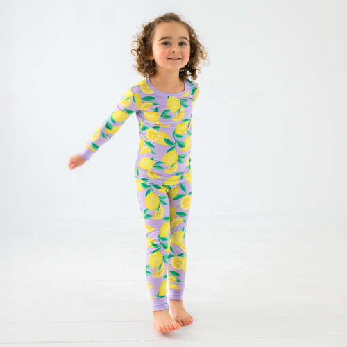 Lavender Sunny Citrus Two-Piece Pajama Set
