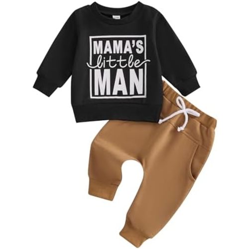 Toddler Baby Boy Clothes Set Letter Print Long Sleeve Sweatshirt Pullover Casual Pants 2Pcs Winter Outfits