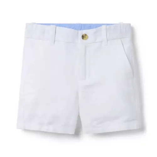 Boy White Linen-Cotton Short by Janie and Jack