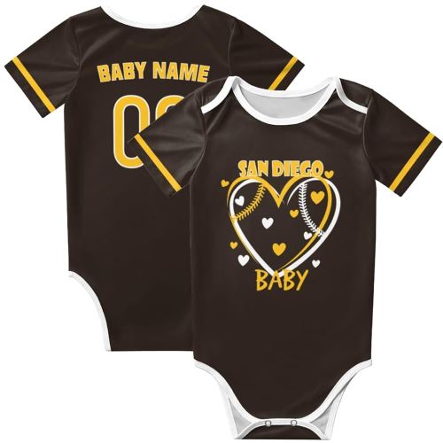 Custom Baby Clothes Baby Short Sleeve Unisex Bodysuit Personalized Baby Name Number for Boy Girl
