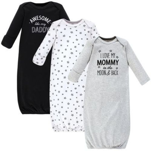 Hudson Baby Infant Boy Cotton Gowns, Mom Dad Moon And Back, 0-6 Months