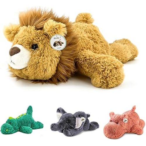 16" | 2 Pounds Yellow Lion Weighted Stuffed Animals,Sensory Comfort Plush Throw Pillow Toy,Kawaii Plushies Hugging Toy Gifts for Kids & Adults (Lion, 16 inch 2 Pounds)