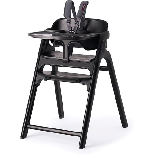 Momcozy DinerPal Convertible Wooden High Chair, Midnight Black