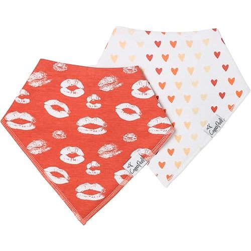 Copper Pearl 4 Pack Soft Cotton Baby Bibs for Drooling and Teething, Absorbent Drool Bibs for Baby Girl and Boy, Adjustable to Fit Newborns to Toddlers, Tons of Styles (Crush)