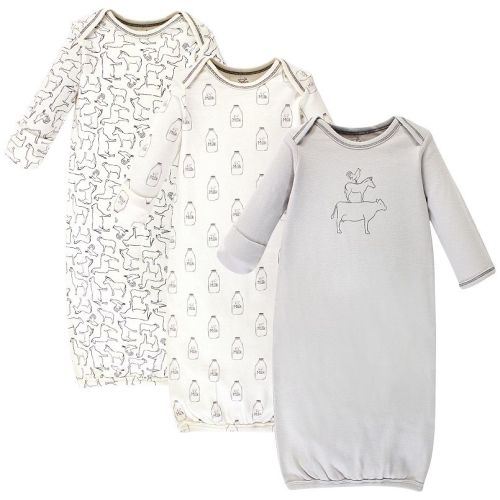 Baby Organic Cotton Long-Sleeve Gowns 3pk, Farm Friends