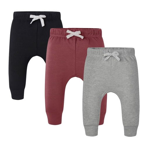 Baby 3 Pack Flexy Pants and Leggings, Infant Boys Girls Tapered Ankle Jogger Pants