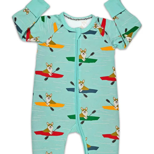 Corgi's Kayaking Baby Pajamas