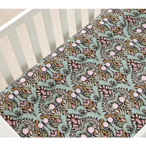 Chris Loves Julia Decorative Floral Organic Crib Fitted Sheet